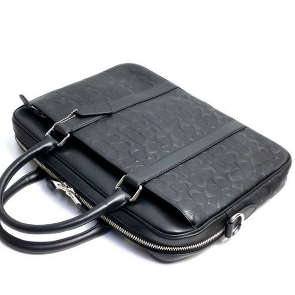 NWT Coach Signature Laptop Briefcase Bag NWT Designer Rare style Embossed - Picture 5 of 9